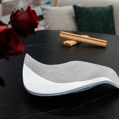 Centrotavola “Onda” — Bicolore Bianco & Grigio