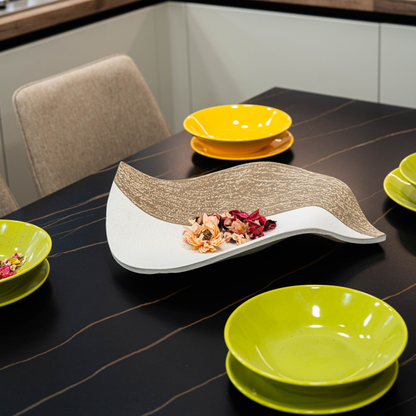 Centrotavola “Onda” — Bicolore Beige & Marrone