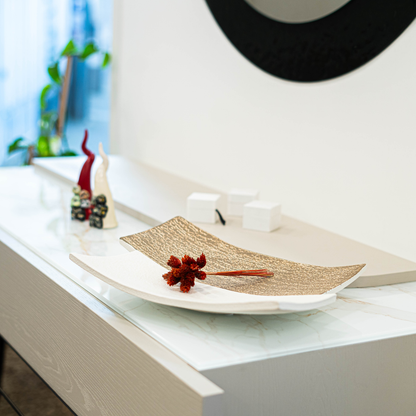 Centrotavola “Rettangolo” — Bicolore Beige & Marrone (Slim)