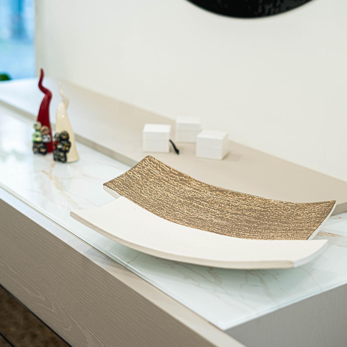 Centrotavola “Rettangolo” — Bicolore Beige & Marrone (Slim)